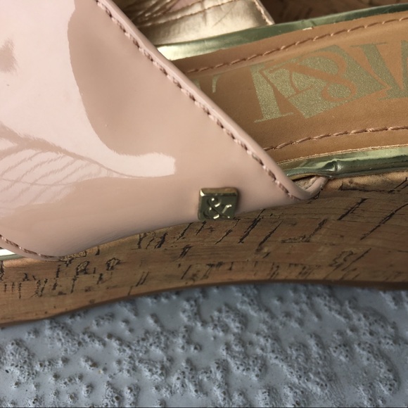 Sam & Libby Pink Wedge Sandals Size 8 - Picture 8 of 8